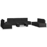 Salon de jardin 8 pcs rsine tresse noir