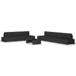 Vidaxl salon de jardin 8 pcs rsine tresse noir