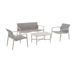 Salon de jardin alu occita beige chin� - 4 places - jardideco