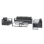 Salon de jardin en aluminium allure graphite - 5 places - hesp�ride