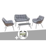 Salon de jardin en aluminium paopao graphite + housse - 4 places