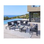 Salon de jardin d'angle en aluminium paradize graphite - 6 places - hespride