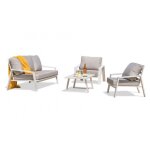 Salon de jardin bas ibiza aluminium blanc dcb garden 5 personnes