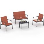 Salon de jardin bas tolede 4 places avec canap�, fauteuils et table terracotta
