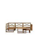 Salon de jardin en bois dacacia fsc - 6 personnes - levata - vert - bleu Salon de jardin en bois dacacia fsc - 6 personnes - levata - vert - bleu