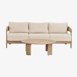 Salon de jardin avec canap� 3 places et table basse en bois d'acacia uleno marr�n acacia claro