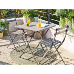 Salon de jardin carr� en m�tal greensboro 70 x 70 cm caf� avec 2 chaises - hesp�ride