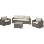 Salon de jardin en imitation resine tressee allibert avec table basse - 5 personnes - california - beige ... Salon de jardin en imitation resine tressee allibert avec table basse - 5 personnes - california - beige ...