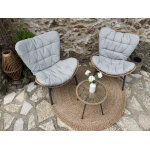 Salon de jardin maiso en r�sine tress�e - 2 places - jardideco