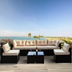 Salon de jardin modulable 5 places en rsine tresse nacula - noir