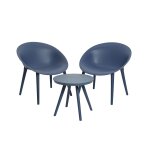Salon de jardin en plastique marbella bleu - jardideco