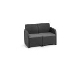 Salon de jardin en résine allibert by keter - 4 personnes - imitation rotin tressé - gris graphite - ... Salon de jardin en résine allibert by keter - 4 personnes - imitation rotin tressé - gris graphite - ...