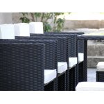 Salon de jardin en rsine tresse artigas ii 6 - 10 places noir + housse - jardideco