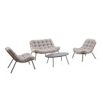 Salon de jardin r�sine tress�e maiso chill - 4 places - jardideco
