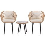 Salon de jardin en rotin vela - 2 places - marron