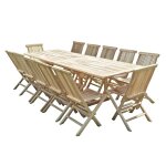 Salon de jardin en teck batan 12 chaises
