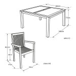 Salon de jardin en teck java - table carr�e - 8 places
