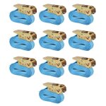 Sangle d?arrimage  cliquet 10 pcs 0, 8 tonne 4 m x 25 mm bleu