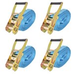 Sangle d?arrimage à cliquet 4 pcs 4 tonnes 8 m x 50 mm bleu Sangle d?arrimage à cliquet 4 pcs 4 tonnes 8 m x 50 mm bleu