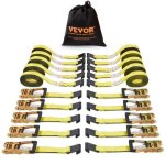 Sangle a cliquet - vevor - 0, 05 x 9 m, lot de 10, rsistance maximale  la rupture 4536 kg double crochet ...