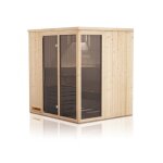 Sauna finlandais 2 fentres vitres afo 4 / 5 places 194x194 x h. 199 cm - beige - beige - 194. 00 - ...
