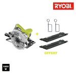 Scie circulaire ryobi 1600w 66mm - 2 guides de coupe 84 cm - rcs1600 - ksr Scie circulaire ryobi 1600w 66mm - 2 guides de coupe 84 cm - rcs1600 - ksr
