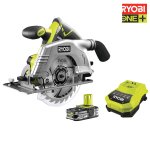 Scie circulaire ryobi 18v one + - batterie 4. 0ah - chargeur rapide rc18120 - 140 - sac de transport ...