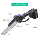 Scie d'lagage lectrique portable 21v 8 pouces, petite trononneuse  bois, moteur sans balais, outil ...