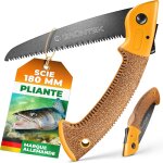 Scie elagage  main pliante scie de jardin 180mm. scie egoine lame japonaise teflon et manche en lige ...
