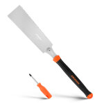 Scie japonaise a main double tranchant, jorgensen, lame sk5 250mm remplacable, poignee ergonomique en ...