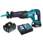Scie sabre makita 18 v li - ion 5 ah - 2 batteries, chargeur en coffret - djr186rte