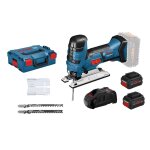 Scie sauteuse 18v gst 18 v - li s + 2 batteries procore 5, 5 ah + chargeur en coffret l - boxx - bosch ...
