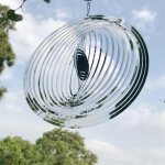 Sculpteur a vent circulaire en acier inoxydable, miroir 3d, dcoration de jardin intrieure et extrieure, ...