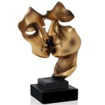 Sculpture d�corative � le silence est une statue d'art abstrait dor�e �, id�ale pour d�corer un salon, ...