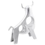 Sculpture de taureau vidaxl argent 22x9, 5x34 cm aluminium