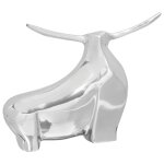 Sculpture de taureau vidaxl argent 37x44x17 cm aluminium