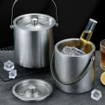 Seau a glace isolé en acier inoxydable, refroidisseur portable pour vin, bière, champagne, fête avec ... Seau a glace isolé en acier inoxydable, refroidisseur portable pour vin, bière, champagne, fête avec ...