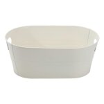 Seau a glace ovale, seau a champagne galvanise pour bar, blanc