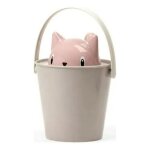Seau porte - croquettes pour chat - united pets - crick - capacit� 2 kg - design rose - taupe