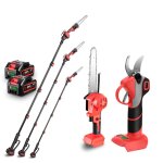 Scateur lectrique 30 mm + trononneuse  batterie avec perche tlescopique rglable de 8 pouces, avec ...