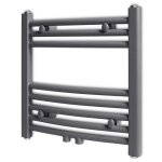 Sèche - serviettes eau chaude à rails incurvés gris 480 x 480 mm Sèche - serviettes eau chaude à rails incurvés gris 480 x 480 mm