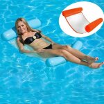 Sedmart hamac gonflable d 'eau, hamac flottant lit gonflable plage pliant portable orange 130 * 73cm