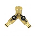 S�lecteur 2 voies en laiton 3 / 4'' avec nez (type gardena)