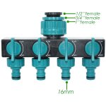 Sparateur de robinet d'eau  4 voies, sortie jardin 4 / 7mm 8 / 11mm, adaptateur de tuyau d'arrosage, ...