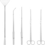 Sept - aquarium aquascaping kit 5 en 1 inox aquarium tank plante aquatique outils ensembles pinces ciseaux ...