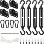 Sept - kit fixation voile d'ombrage 46 pcs, kit d'installation de pare - soleil en acier inoxydable 304, ... Sept - kit fixation voile d'ombrage 46 pcs, kit d'installation de pare - soleil en acier inoxydable 304, ...