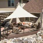 Sept - voile d'ombrage triangulaire 2x2x2m impermable a l'eau pes toile d'ombrage crme avec 95% de ...