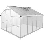 Serre de jardin 301 x 238 x 195 cm polycarbonate + aluminium aluminium plastique transparent helloshop26 ...