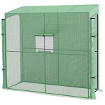 Serre de jardin adoss�e serre adoss�e dim. 2l x 0, 8l x 2h m 2 portes zipp�es fen�tre acier pe haute ...