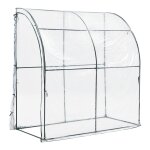 Serre de jardin adoss�e juta en acier et pvc a porte zipp�e 100 x 200 x 215 cm helloshop26 03 0008248 ...